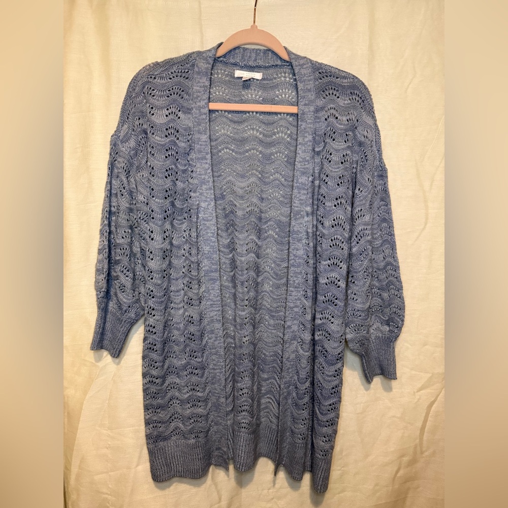 LC Lauren Conrad Light Blue Open Knit Cardigan